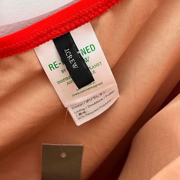 J. Crew Womens One Shoulder Bow Swimsuit Size 20 Red One Piece Padded Preppy - Picture 6 of 14